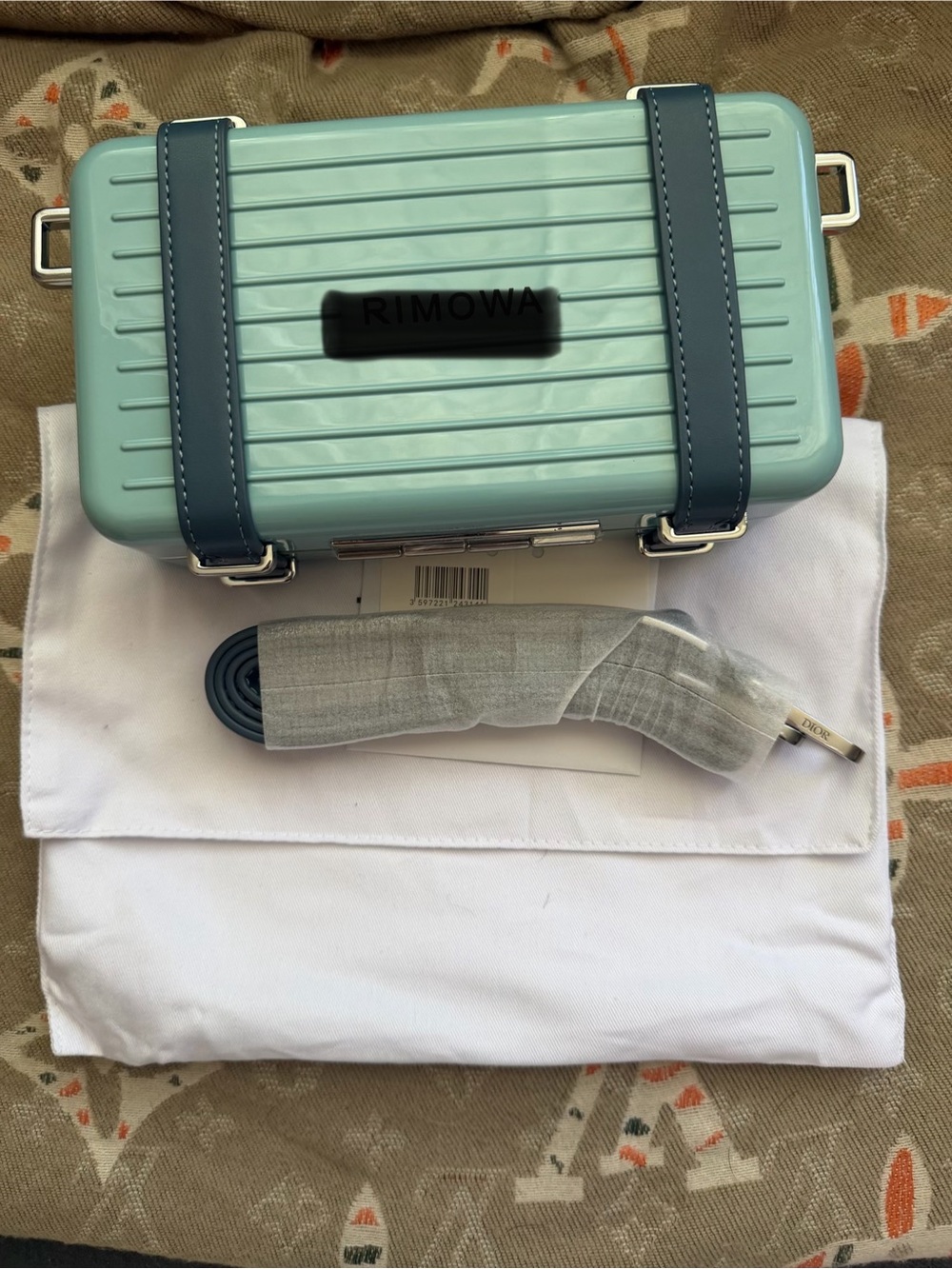 Mint Blue Mini Luggage-Inspired Crossbody Bag